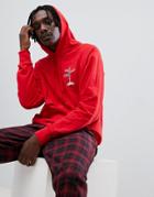 Esn Chest Print Hoodie - Pink