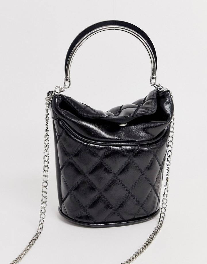 Stradivarius Bucket Bag In Black - Black