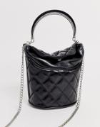 Stradivarius Bucket Bag In Black - Black