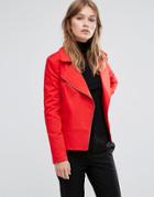 Helene Berman Red Biker Jacket - Red
