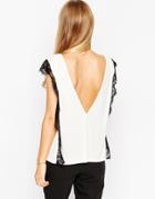 Asos Top With Lace Panel And V Back