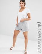 One Day Plus Frill Hem Short - Gray