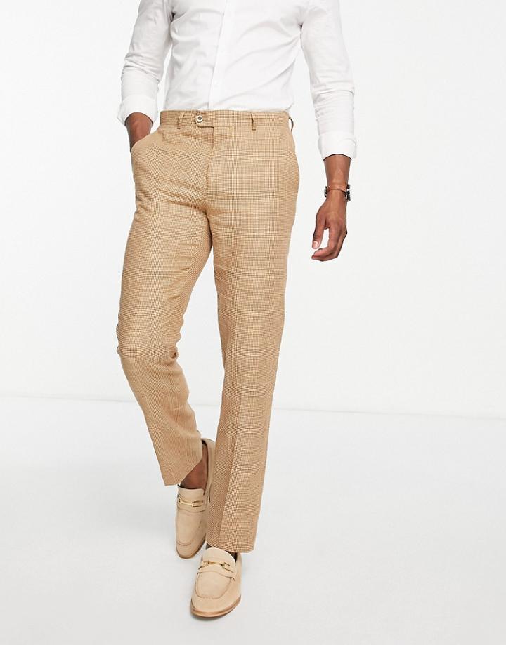 Gianni Feraud Brown Checked Suit Pants