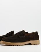 H By Hudson Radcliff Chunky Loafers In Brown Suede