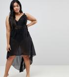 Yours Clothing Lace Cami Nightdress - Black
