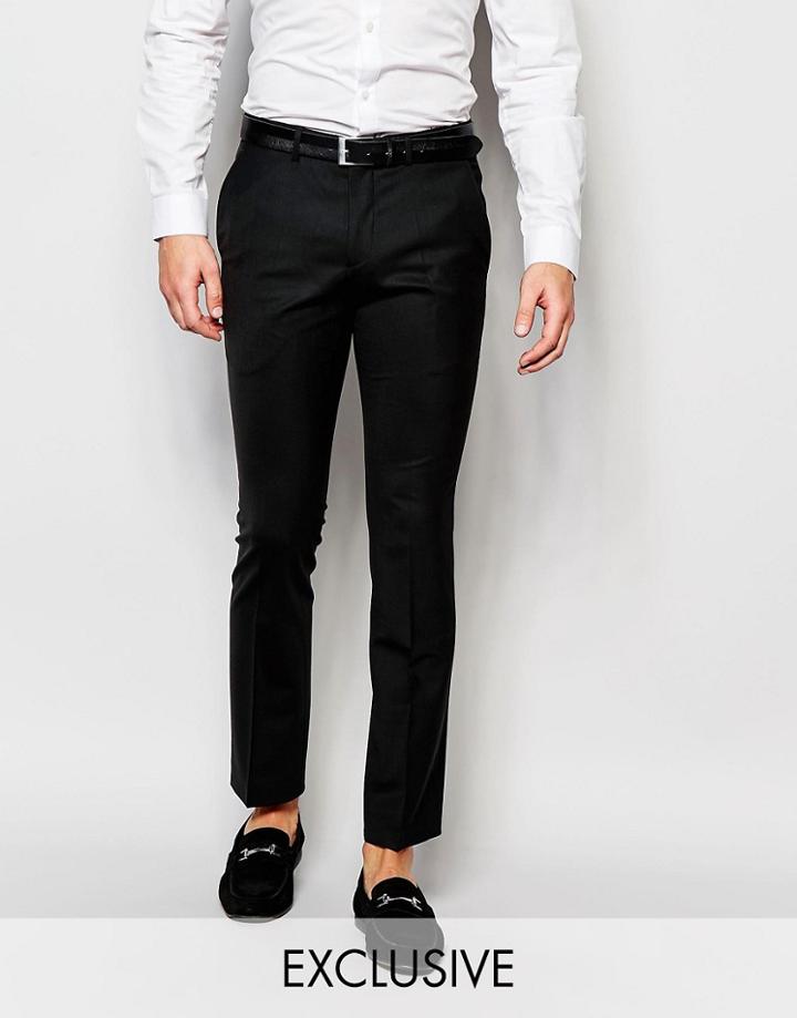 Heart & Dagger Wool Pants In Super Skinny Fit - Black