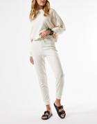 Miss Selfridge Ribbed Sweatpants Set In Cream-white