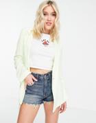 Miss Selfridge Fluid Crepe Blazer In Lime-green