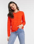 B.young Textured Stripe Sweater In Red
