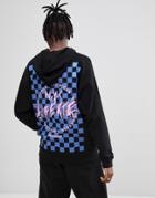 Asos Oversized Hoodie With Checkerboard & Text Back Print - Black
