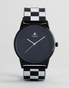 Asos Monochrome Watch With Checkerboard Strap Design - Black