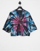 Asos Design Oversized Cropped T-shirt In Festival Tie Dye-multi