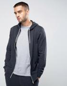 New Look Zip Through Hoodie In Dark Gray - Gray