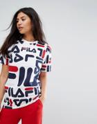 Fila Oversized Boyfriend T-shirt With All Over Logo - Multi