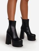 Ego Moni Platform Heeled Boots In Black