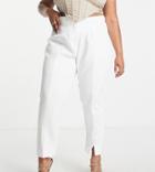 River Island Plus Split Front Cigarette Pants In White