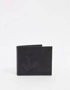 Peckham Rye Leather Wallet With Anchor Detail-black