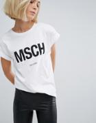 Moss Copenhagen Boyfriend T-shirt With Front Logo - White