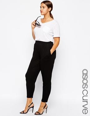 Asos Curve Peg Pant In Jersey - Black