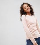 Asos Design Tall Ultimate Top With Long Sleeve And Crew Neck In Pink - Pink