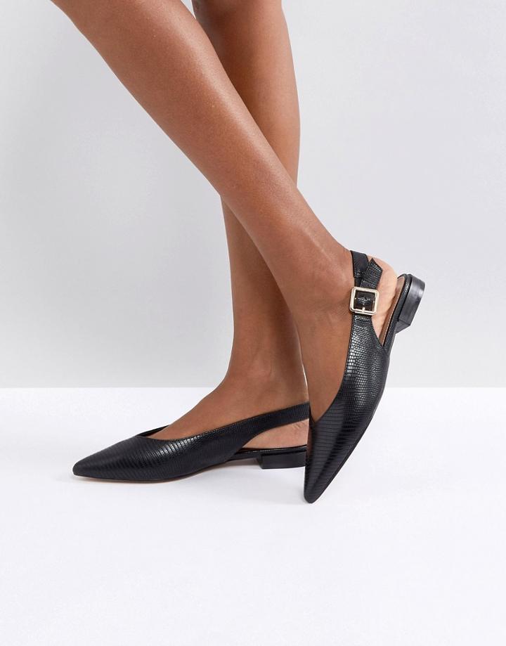 Carvela Point Flat Slingback Shoe - Black