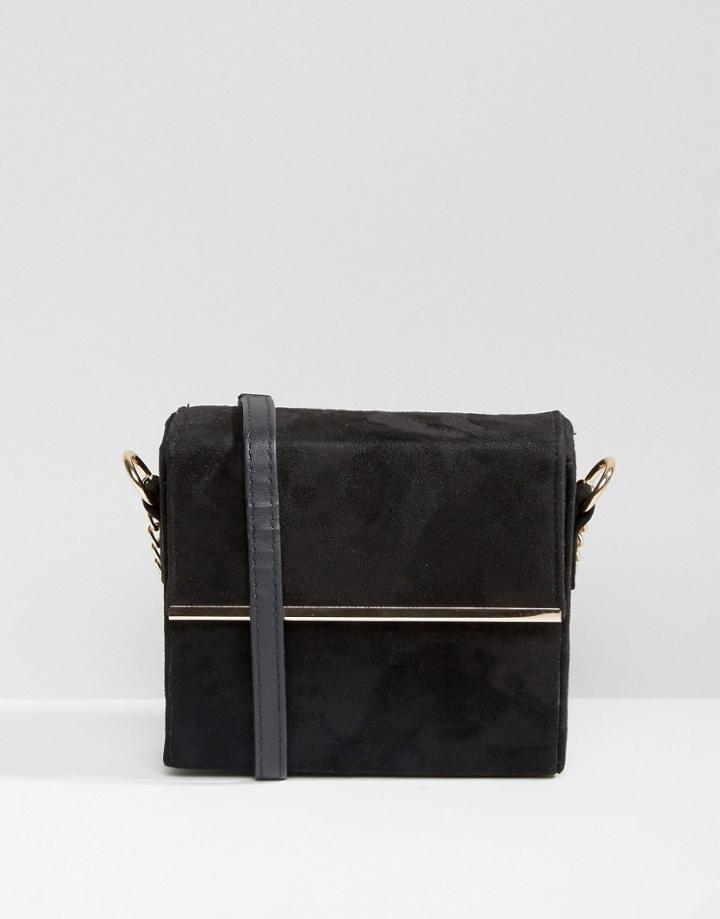 New Look Metal Bar Crossbody Bag - Black