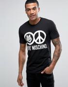 Love Moschino T-shirt With Logo Print In Slim Fit - Black