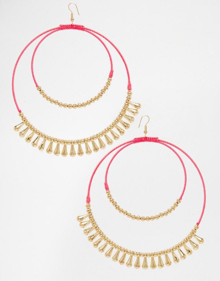 Asos Oversize Hula Earrings - Pink