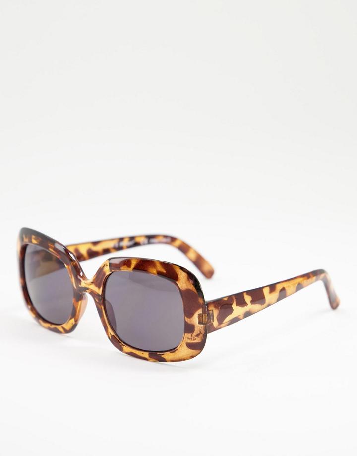 Aj Morgan Chunky Frame Square Lens Sunglasses-brown