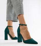 Asos Design Pebble Pointed High Heels-green