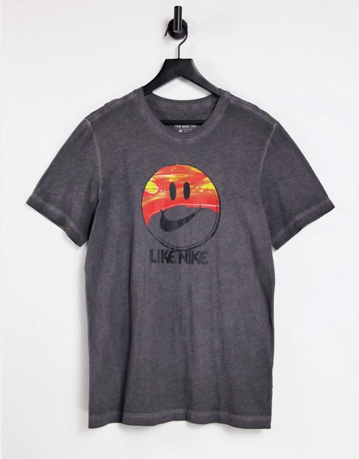Nike Like T-shirt In Gray-grey