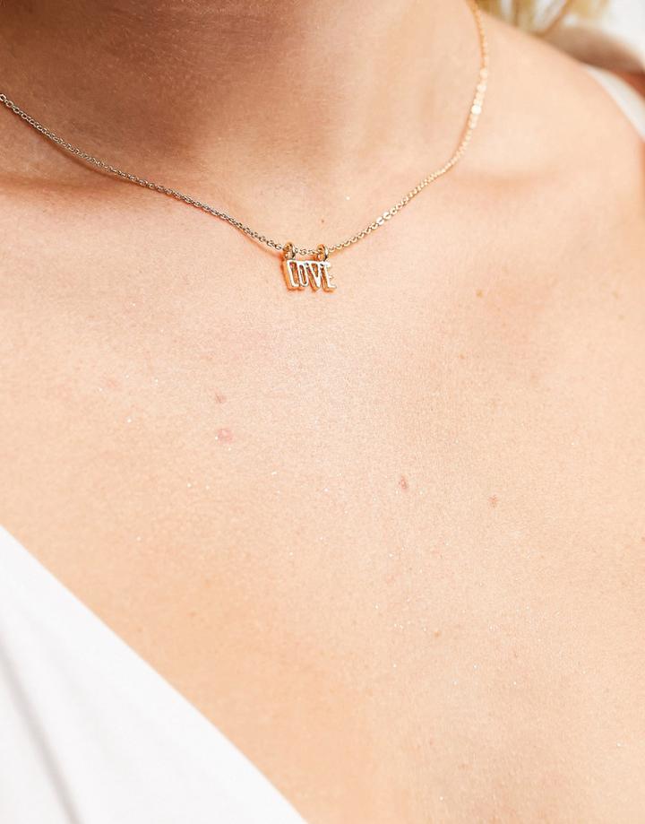 Saint Lola 'love' Necklace In Gold