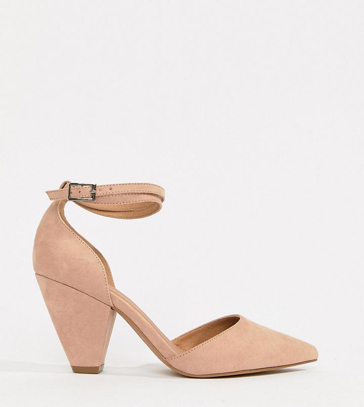 Asos Design Speakeasy Pointed Mid Heels-beige