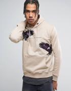 Criminal Damage Hoodie In Stone With Eagle Print - Stone
