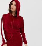 Asos Design Tall Sporty Side Stripe Hoodie-red