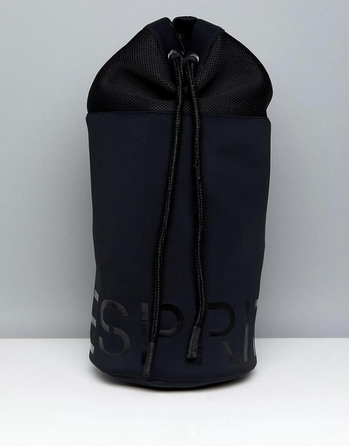 Esprit Logo Print Gym Bag - Black