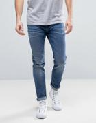 Esprit Skinny Fit Jeans In Mid Blue Wash - Blue