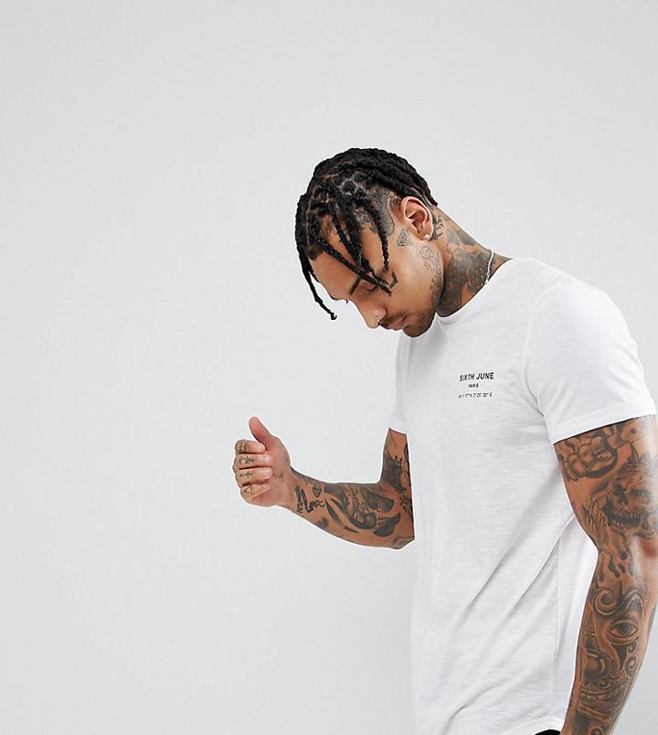 Sixth June Logo T-shirt In White Exclusive To Asos - White