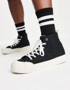 Schuh Webb Hi Top Canvas Sneakers In Black