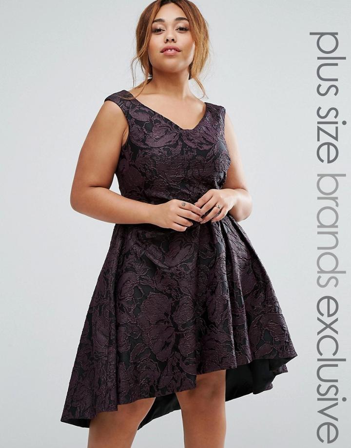 Coast Plus Sleeveless Jacquard Prom Dress - Multi