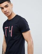 Tommy Hilfiger Icon Colors Th Logo T-shirt In Black - Black