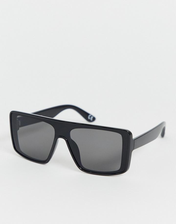 Asos Design Visor In Black With Flat Brow - Black
