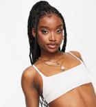 Collusion Mix And Match Recycled Square Neck Bikini Top In White