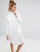 Monki Shirt Dress - White