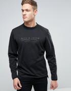 Jack & Jones Tech Logo Sweatshirt With Side Zips In Longline - Black