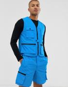 Asos Design Two-piece Utility Vest In Colbalt Blue - Blue