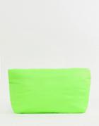 Asos Design Padded Clutch In Neon - Yellow