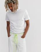 Asos Design Short Sleeve Roll Neck In White - White