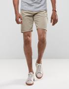 Asos Cord Shorts In Stone - Stone