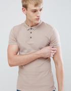 New Look Muscle Fit Polo Shirt In Dusty Pink - Pink